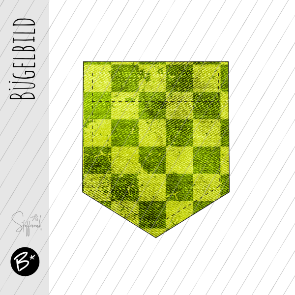Bügelbild Tasche - " Karogrunge LIME "